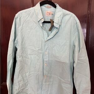 J. Crew Men's Soft Aqua Button-Down Shirt